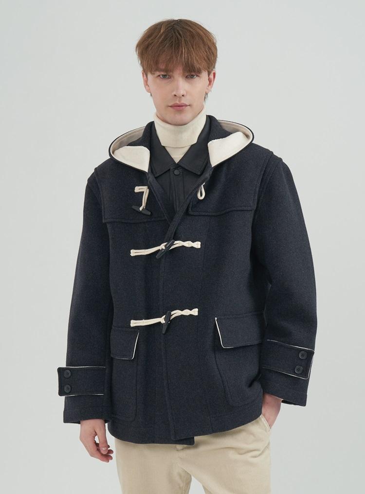 Comspace1980 Wool Blend Duffle Short Coat_Charcoal