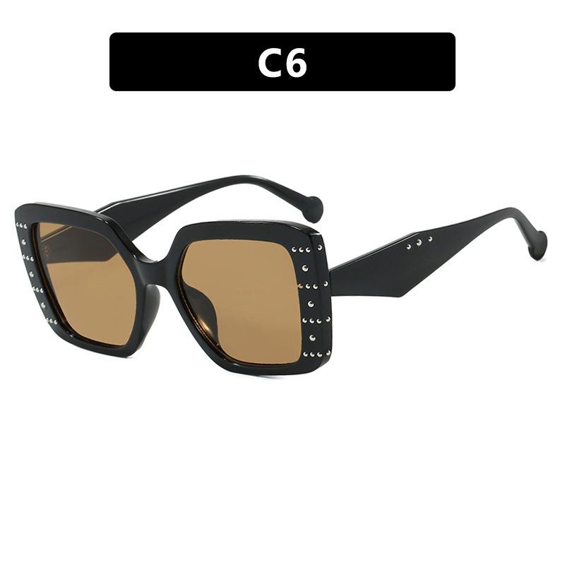 JYL Square Rivet Glasses Frame Anti-Blue Light Leopard Women Computer / 13178