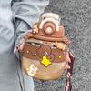 Kawaii Bär Polymer Wasserflasche Für Kinder Lernende Großer Bauch Doppelter Trinkhalmbecher Große Kapazität Schule Auslaufsicher Ket Praktische Nutzung