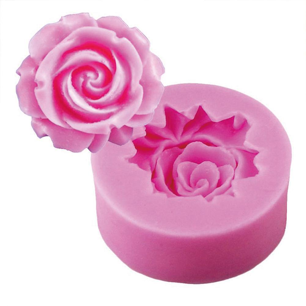 3D Rose Flower Silicone Fondant Mold Bloom Rose Shape Resin Candle Mold for Cake Decoration Chocolate Soap Candy Making Crafts