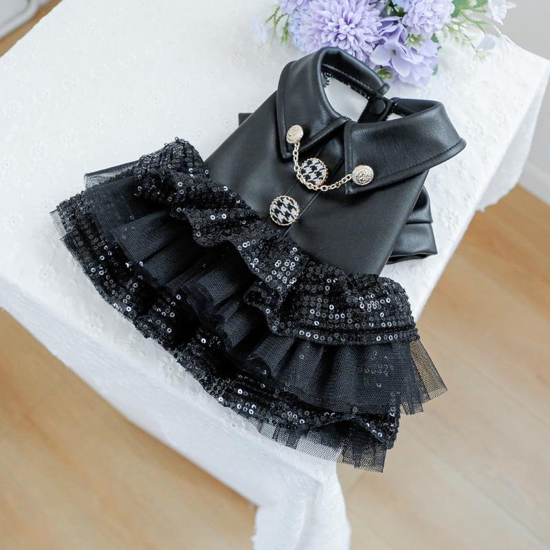 Petcircle Pet Clothes Sequined Leather Skirt For Dogs Cats