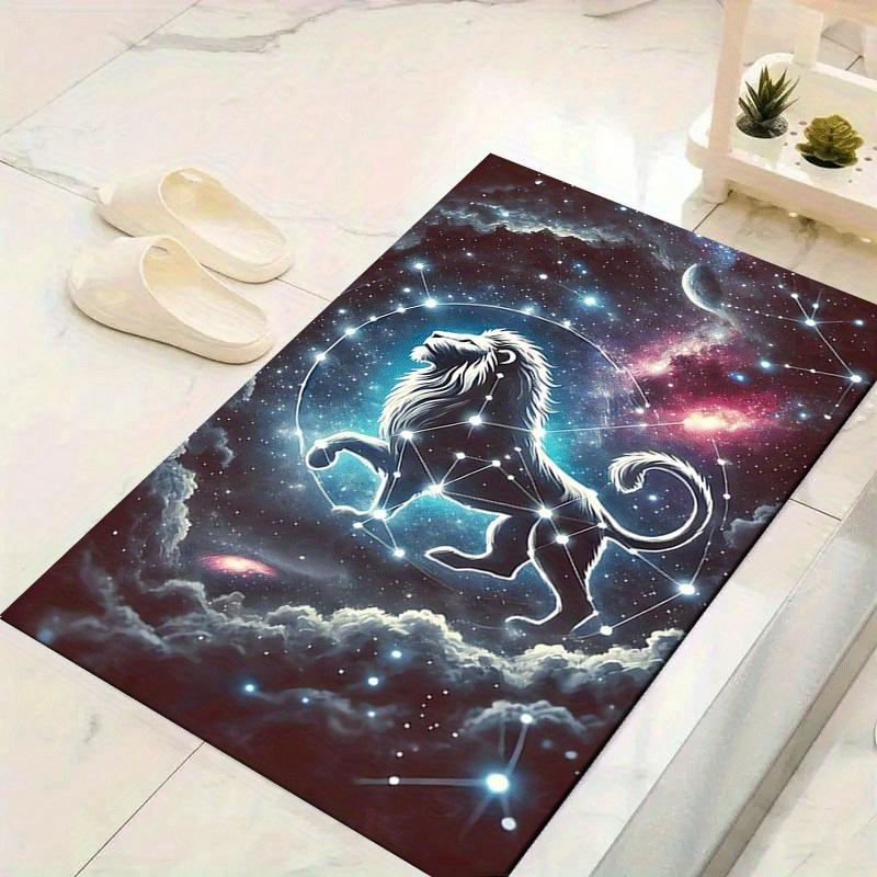 

1pc Leo Pattern Area Rug, Anti slip Non Shedding Stain Resistant Carpet 60cm by 90cm