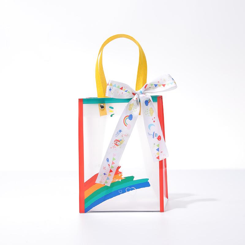 Kindergarten Party Favor Gift Bag with Transparent Handle for Back-to-School and Birthday.