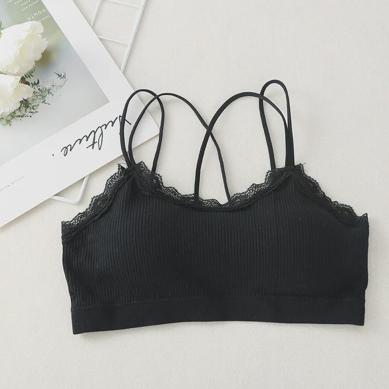 Women's Hot-Selling Lace Tube Top: Sexy Cross-Strap, Beautiful Back Yoga Vest