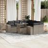 VidaXL Garden Lounge Set 9 Pcs with Light Grey Cushions Wicker 3269062