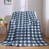 Blau-Weißer Farbverlauf Schachbrett Flanelldecke Warm Weich Halloween Weihnachten Sofa Warm Gemütlich Dekoratives Geschenk für Alle Jahreszeiten