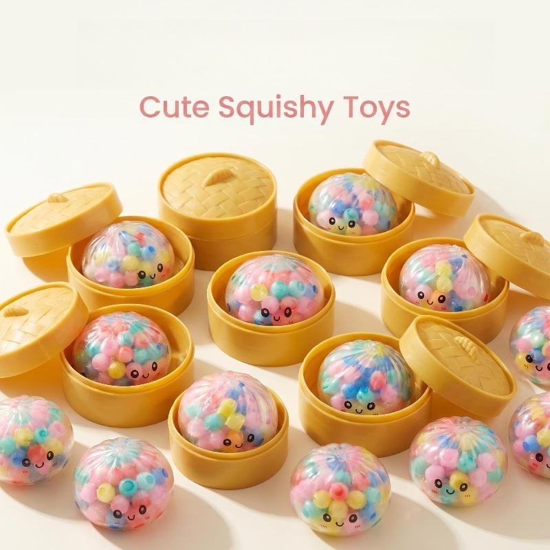 Realistic Steamed Bun Squeeze Toys, Colorful Steamed Bun Squeeze Toys Cute, Kids' Item Party Favor Stress Relief Toys