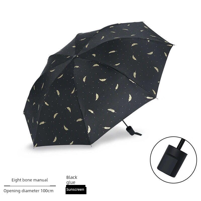 Full-Automatic Rain and Rain Dual-Use Umbrella Female Student School Special Sun Umbrella UV Black Sun-Proof UV Protection