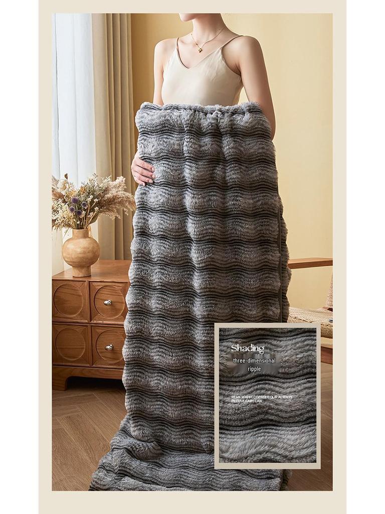 Luxury Winter Shu Cotton Velvet and Lamb Wool Blanket