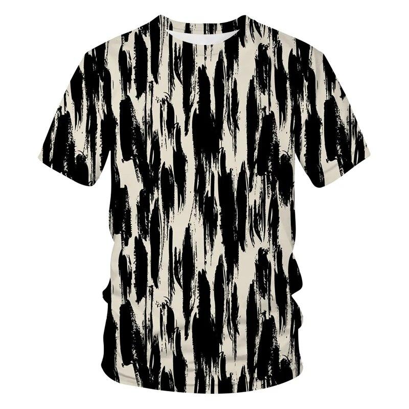 Καλοκαιρινή μόδα Casual Abstract Personality 3d print Ανδρικό T-Shirt Street Trend Print O γιακά Loose Plus Size Top