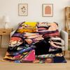 Cartoon Jujutsu Kaisen Anime Itadori Yuj Flannel Blanket Soft Warm Throw Blanket for Bedroom Living Room Bed Travel Picnic Kid