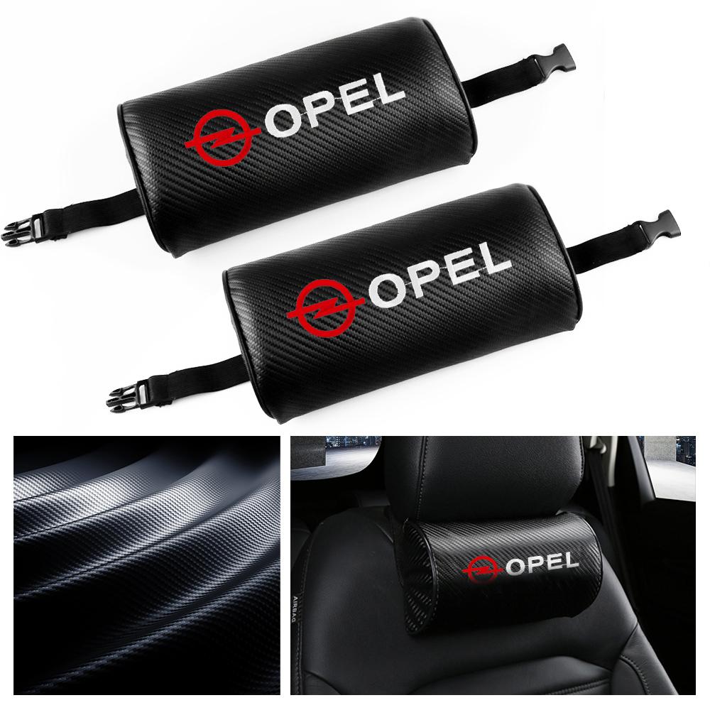 1/2pc Car Seat Headrest Neck Support Pillow Travel Rest Accessories For Opel Astra H J Insignia Mokka Zafira Corsa Car Valve Cap