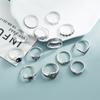13 Pcs/set Vintage Women Retro Aesthetic Flower Rings Set Black Fashion Party Ring for Women Finger Jewelry