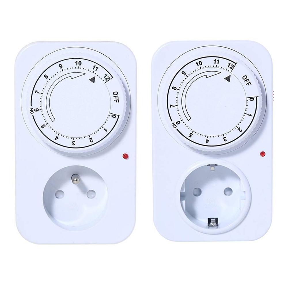 Mechanical Timer Socket 12-Hour Timing Power-Off Time Control Switch Electrical Outlet 16A 3680W Timer For Lamp Water Pump