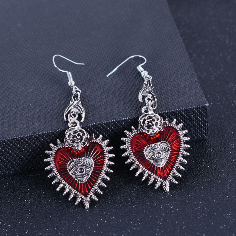 

Индивидуальные винтажные серьги из сплава в готическом стиле в форме сердца и крыльев