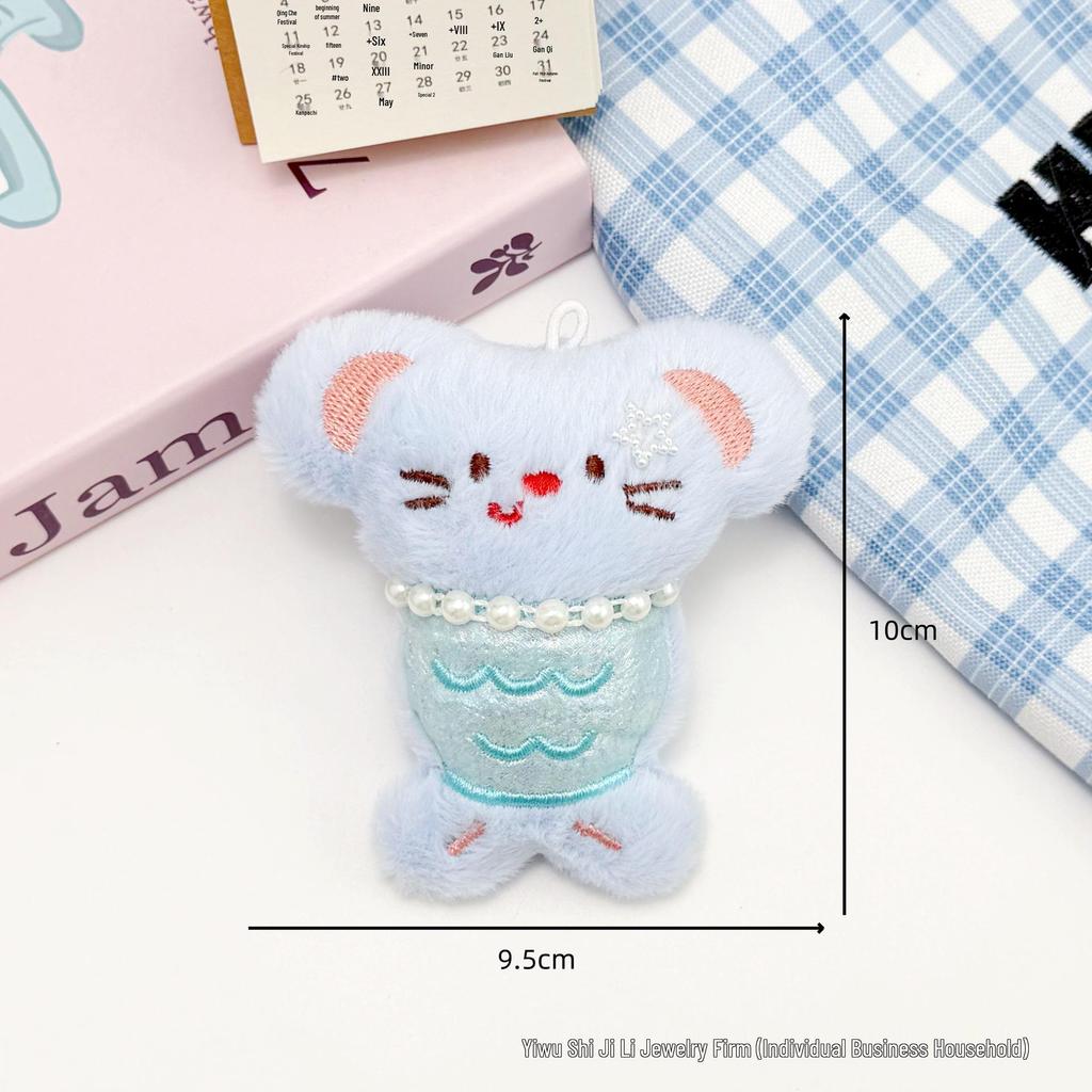 Cartoon Marine Animal & Mermaid Backpack Charms: Small Rabbit Figurine Dolls & Gifts