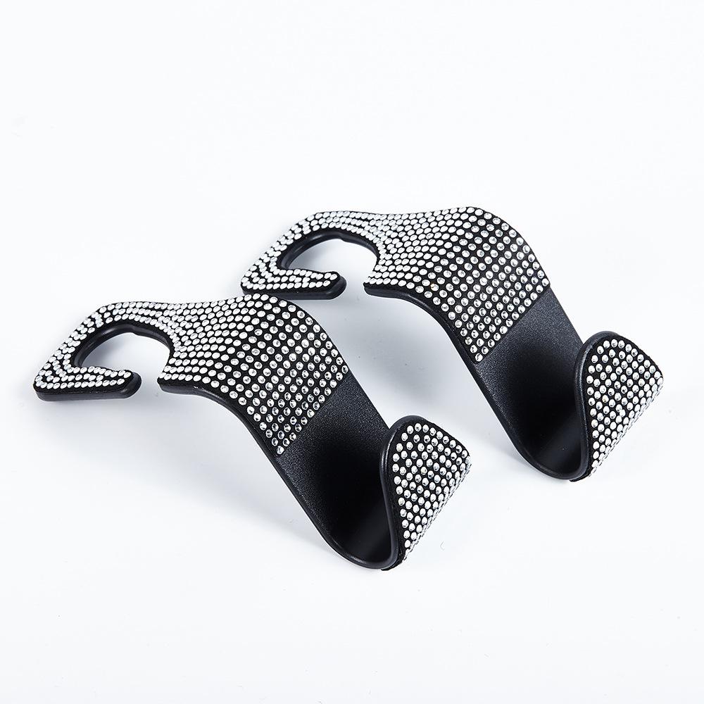 

2-Piece Synthetic Diamond Car Hooks, Hidden Car Storage Hooks, Creative Car Seat Hooks & Hangers, Women s Car Accessories White diamonds: 2