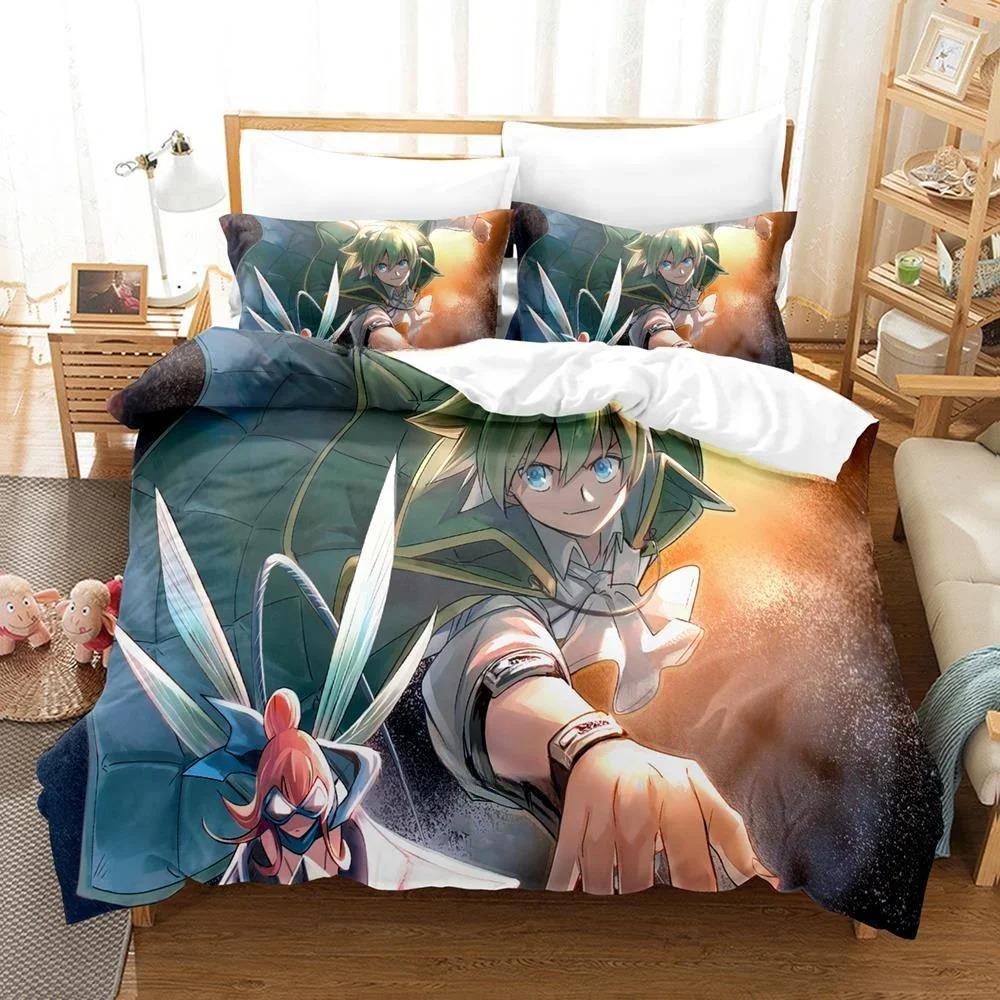 Personality 3D Printing Shaman King Bedding Set Cartoon Anime Three-Piece Set Adult Kid Bedroom Duvet Cover Sets Home Textiles