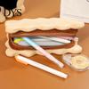 Compact Plush Organizer for School Cookie Shape Stationery Bag, Soft Stuffed Biscuit Pencil Bag Case, Large Capacity Cosmetic Organizer, Office