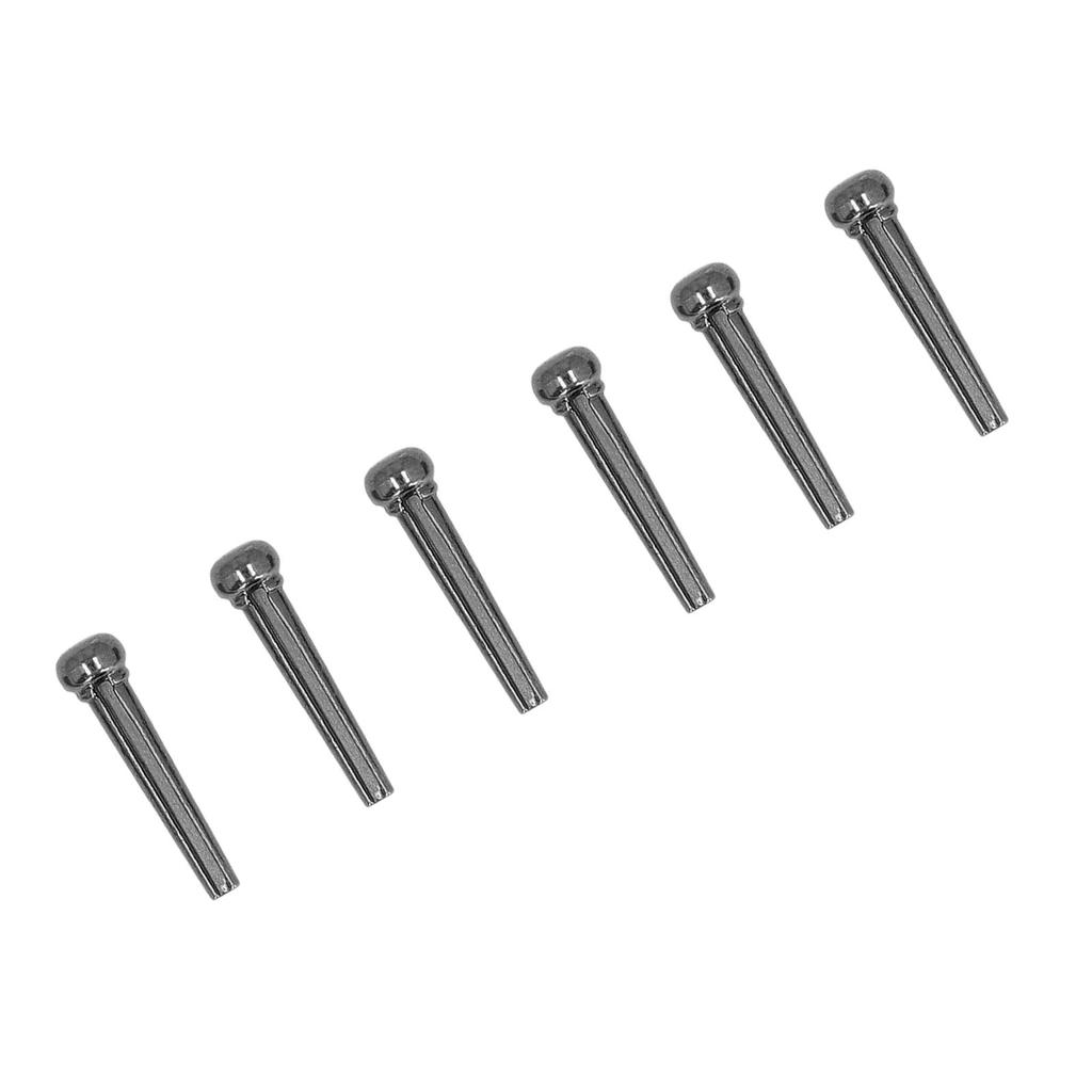 6PCS Guitar Bridge Pin Copper Acoustic Guitar Bridge Pins Peg Replacement for Repairing Black