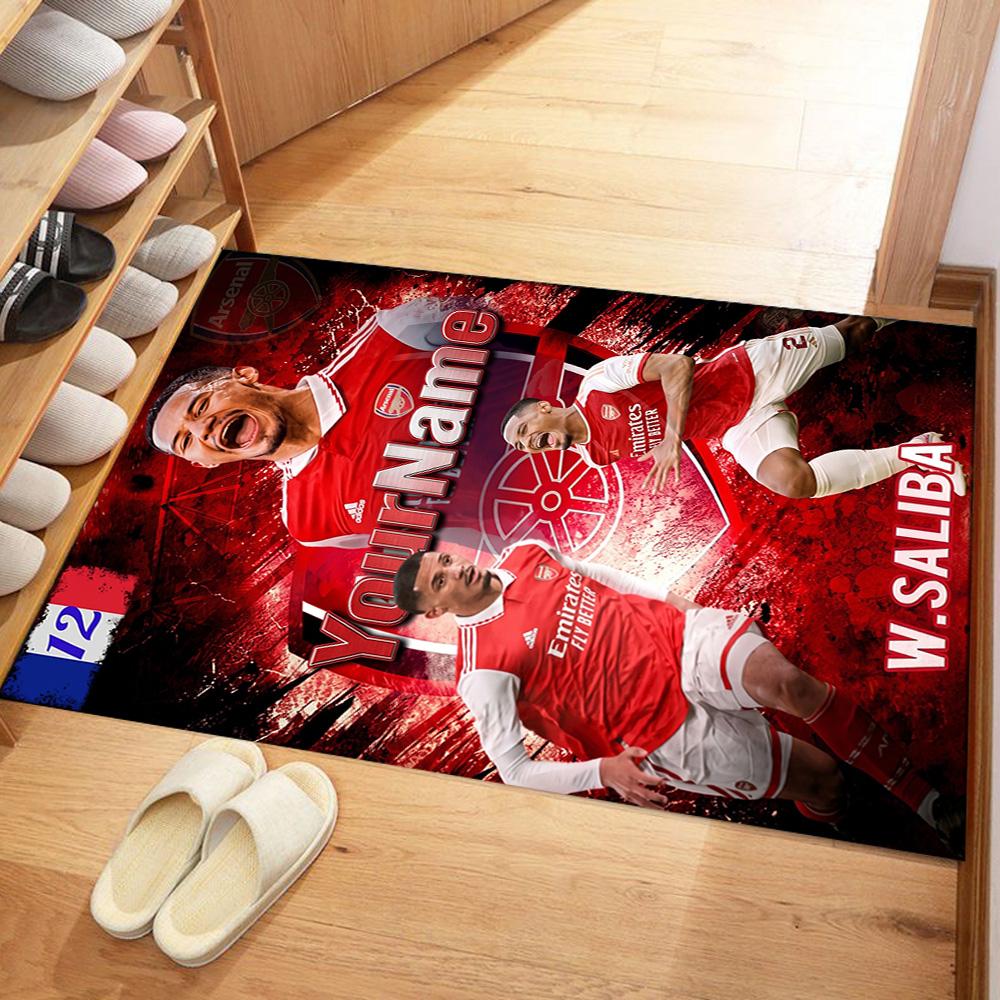 Arsenal Customizable Name Floor Rug Office Rug Suitable for Dining Room Entryway Game Room Playrooms Antislip Carpet Decorate Offices