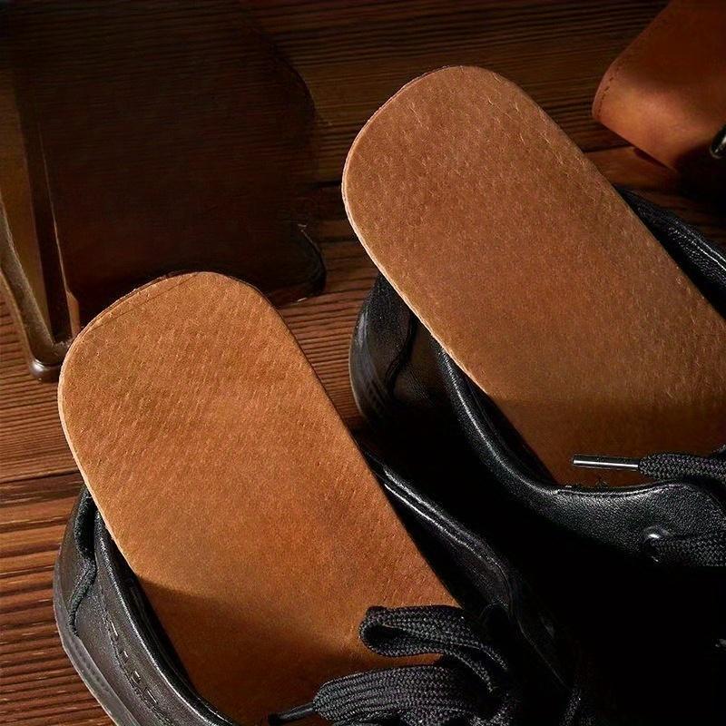 8 Paar Atmungsaktive Anti-Geruch Komfort Einlegesohlen - Unisex Braune Ledersohlen-Einlagen für Damen & Herren, Passend für Businessschuhe, Slipper, Stiefeletten & High Heels