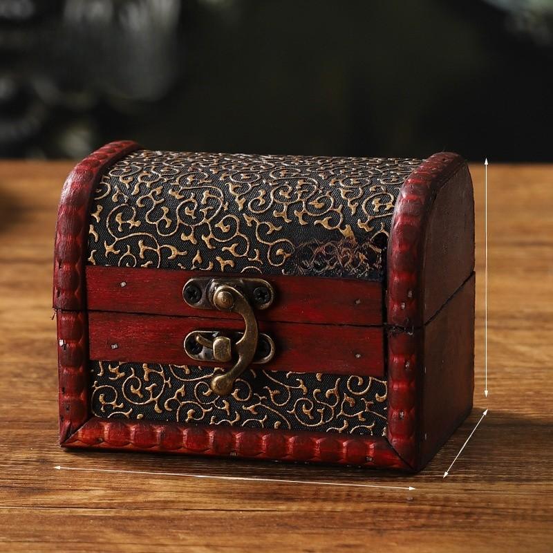 Antique Wooden Jewelry Boxes With Lid For Bedroom And Desk Decorations Gifts