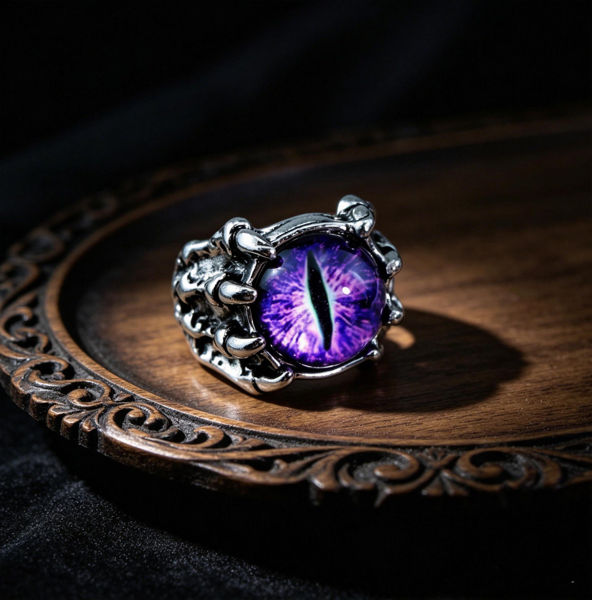 Men s Demon Eye Bracelet & Hip Hop Zinc Alloy Ring One Size