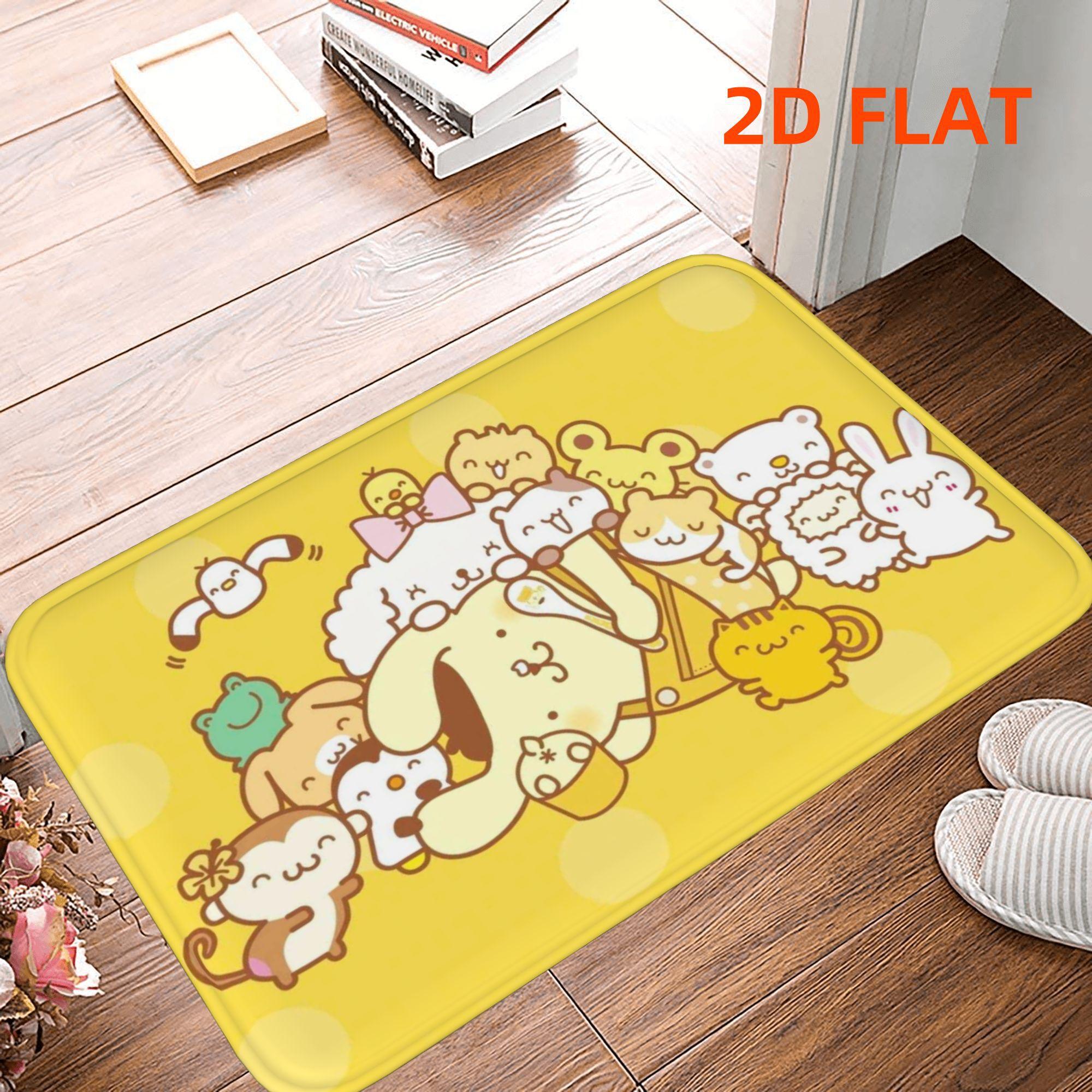 

Pom Pom Purin Sanrio Friends Doormat Cute Cartoon Animal Pattern Non-Slip Absorbent Floor Mat for Entryway Bedroom Home Decor 40cmx60cm