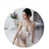 Sexy Lingerie Pajama Suspender Slit Short Night Shirt Hot Lace Sheer Dress Erotic Underwear Sets Transparent Nightgown Thong Set
