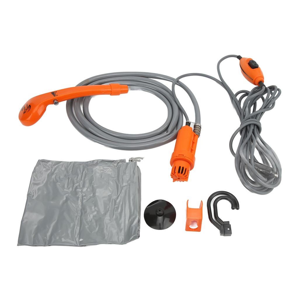 Outdoor Camp Shower Head with 12V Car Cigarette Adapter for Camping Hiking RV Pet Car Washing