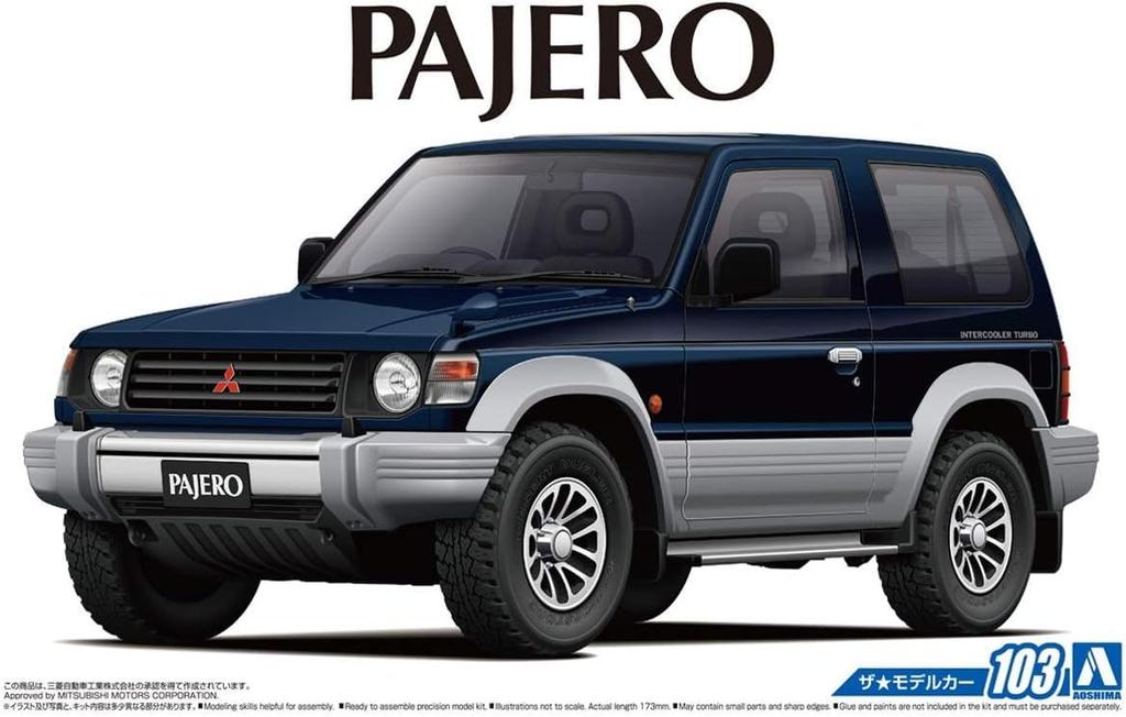 Aoshima Bunka Kyozai The Model Car 103 Mitsubishi V24WG Pajero Tetto Metallico Wide Kit Modello in Plastica S.p.A.. (AOSHIMA) No. 1/24 XR-II '91