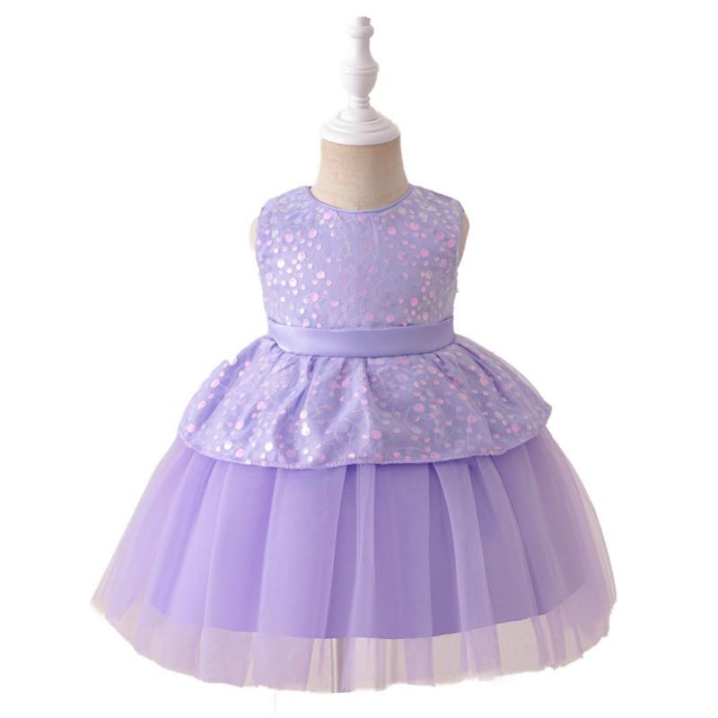Baby Girls Princess Tulle Sequin Dress Sleeveless Party Gown Kids