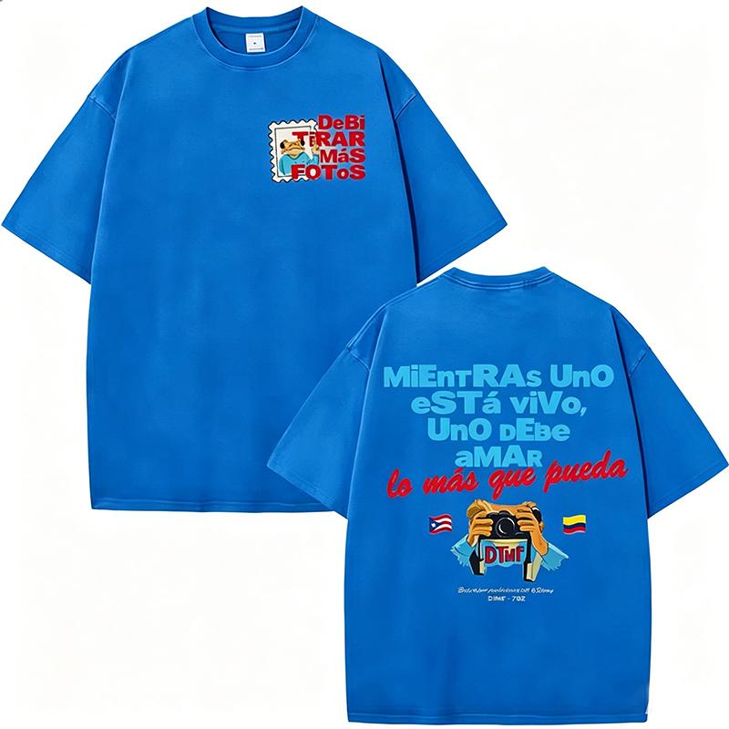 Rapper Bad Bunny Magliette Vintage Debi Tirar Mas Fotos DTMF T-shirt Abbigliamento Uomo Moda Maglietta Alta Qualità Coppie