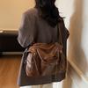 Vintage Large Capacity Bag Commuter Crossbody Bag Women's Shoulder Hand Tote Bag Short Distance Luggage Bag