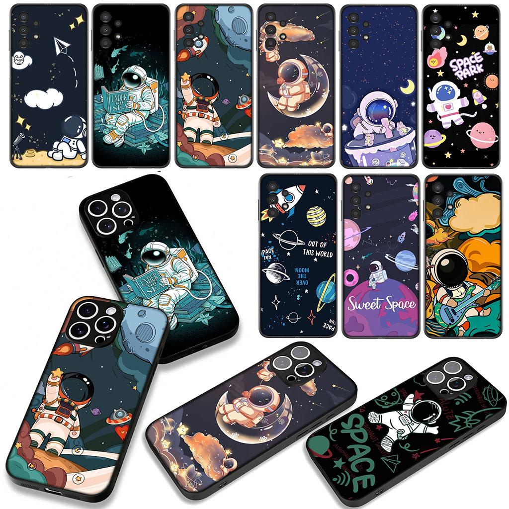 Sky Art Astronaut Moon Case for Motorola Moto G04 G13 G14 G22 G23 G20 G32 G34 G35 G64 G82 G84 G53 G60 G72 E14 E15 E13 E22 E20