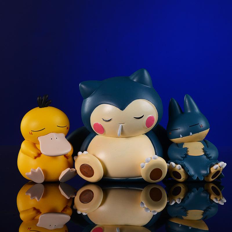 Pokemon Cute Psyduck Munchlax Snorlax Figure Toys Kawaii Anime PVC Figurine Model Dolls Children Gift