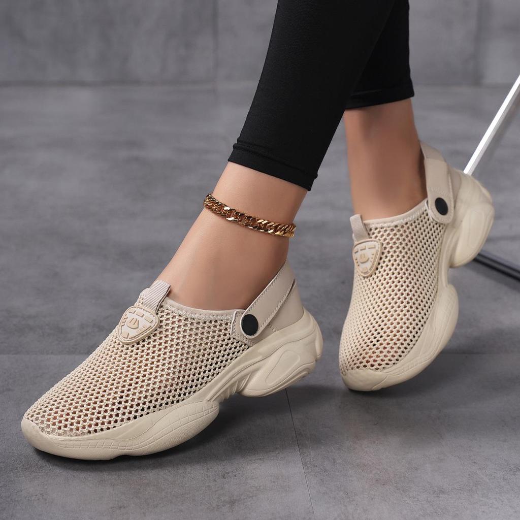 Damen Sommer Mesh Slipper Geschlossene Zehen Leichte Freizeit Sandalen