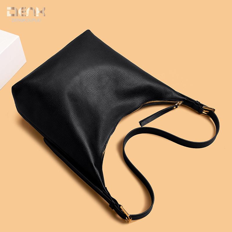 Genuine Leather Women's Bag Fashionable and Simple Tote Bag Cowhide Single-shoulder Crossbody Bag