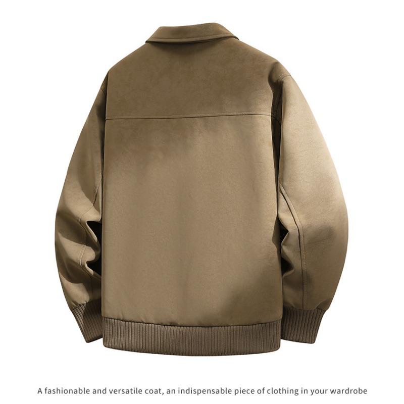 Men S Pu Leather Fleece Lined Warm Casual Jacket