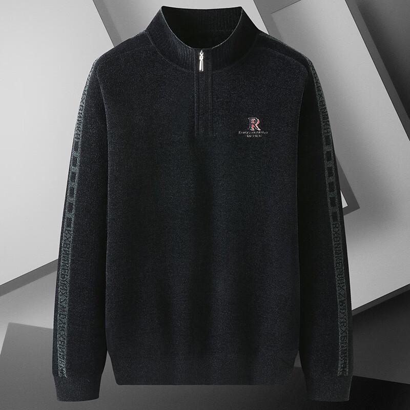 

Men s Plus Size Fleece Lined Half-Zip Knit Sweater 125/3XL
