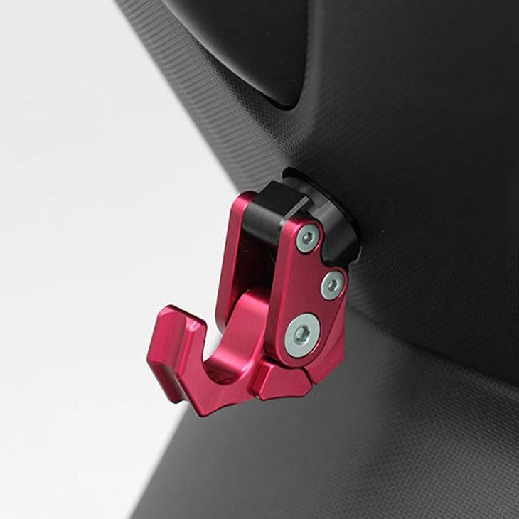 CNC Alu Motorcycle Red M6 Carry Helmet Bottle Hanger Holder Hook Universal
