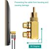 Xiatiaosann RCA Splitter RCA Male To 2 RCA Female Audio for Stereo Audio Phono Right Angle Jack for DVD Amplifier Speakers Car Set of 2 2-Way Adapter,