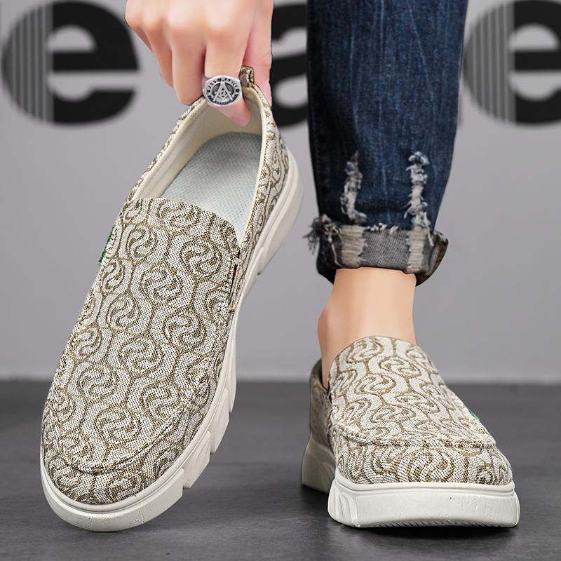 Summer Fashion Loafers Man Green Slip-on Canvas Shoes For Man Espadrille Breathable Flat Men's Leisure Shoes Zapatos Para Hombre