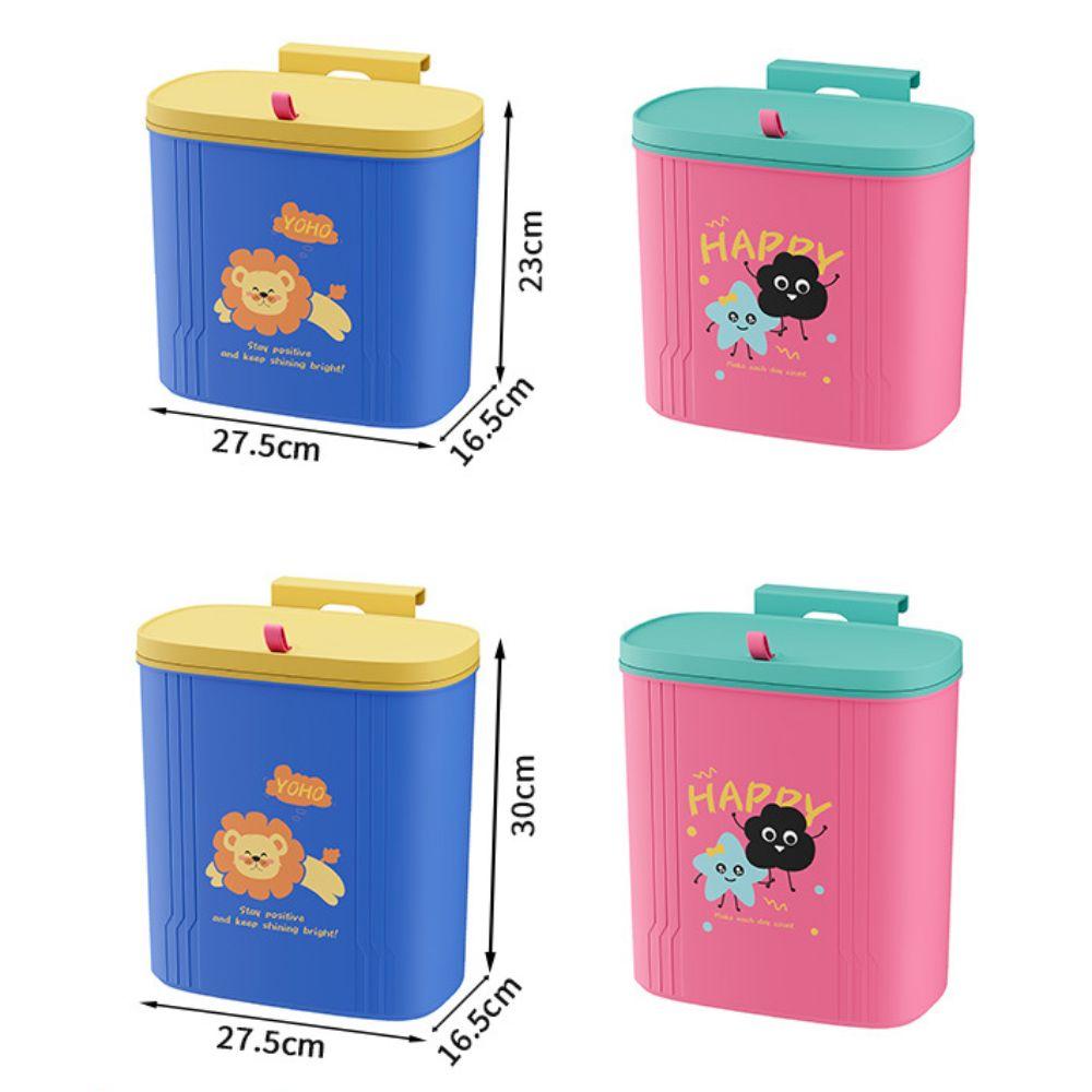 New 2 Type Kitchen Trash Bin Leak-Proof Space-Saving Wall-mounted Trash Can Candy Color with Lid Garbage Can Kitchen Use
