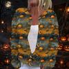 Damen Strickjacke mit langen Ärmeln und Knopfleiste Halloween-Print Lässige Oberbekleidung für Herbst Winter