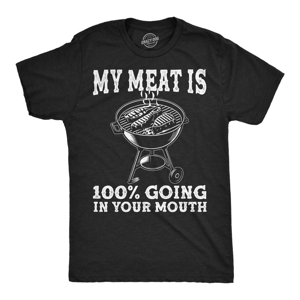 Mens Funny T Shirts My Meat Is 100 Percent Going In Your Mouth Sarcastic Fourth