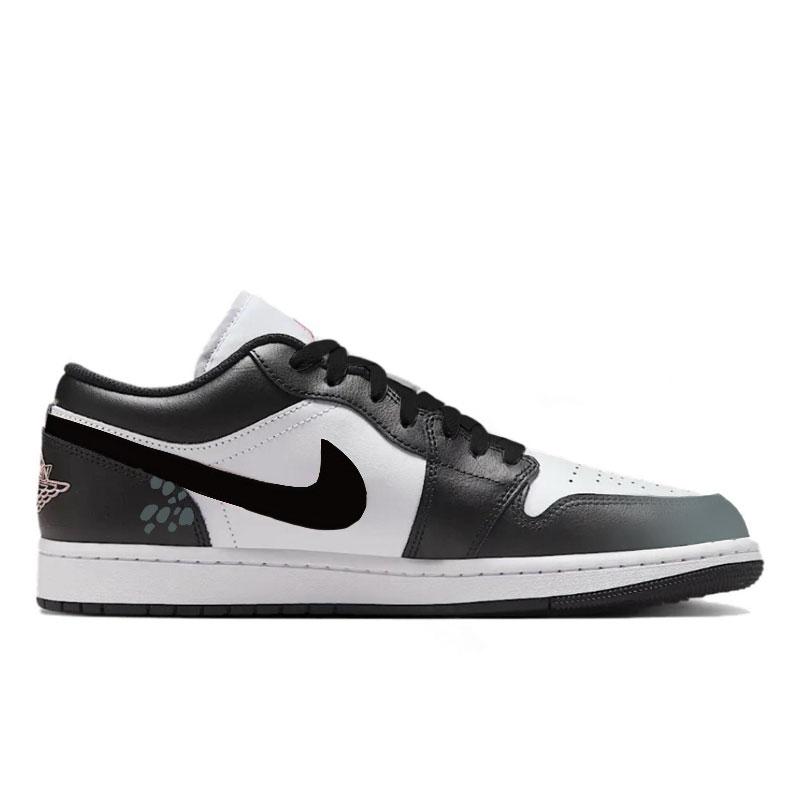 Jordan Air Jordan 1 Dark Night Dragon Eye Abrasion Resistant Breathable Support Low top Vintage Basketball Shoes Men's 553558-165(Team1267-)