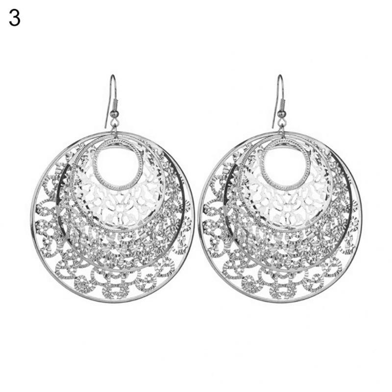 Regalo dei gioielli della ragazza delle donne dell'anello dell'orecchio degli orecchini del gancio del fiore del ciclo vuoto rotondo di modo