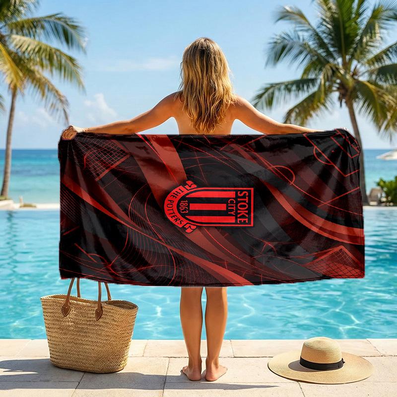 Stoke City Football Beach Towel Soft Microfiber Summer Towel Quick Dry Absorbent Towel for Beach Swimming Pool Travel